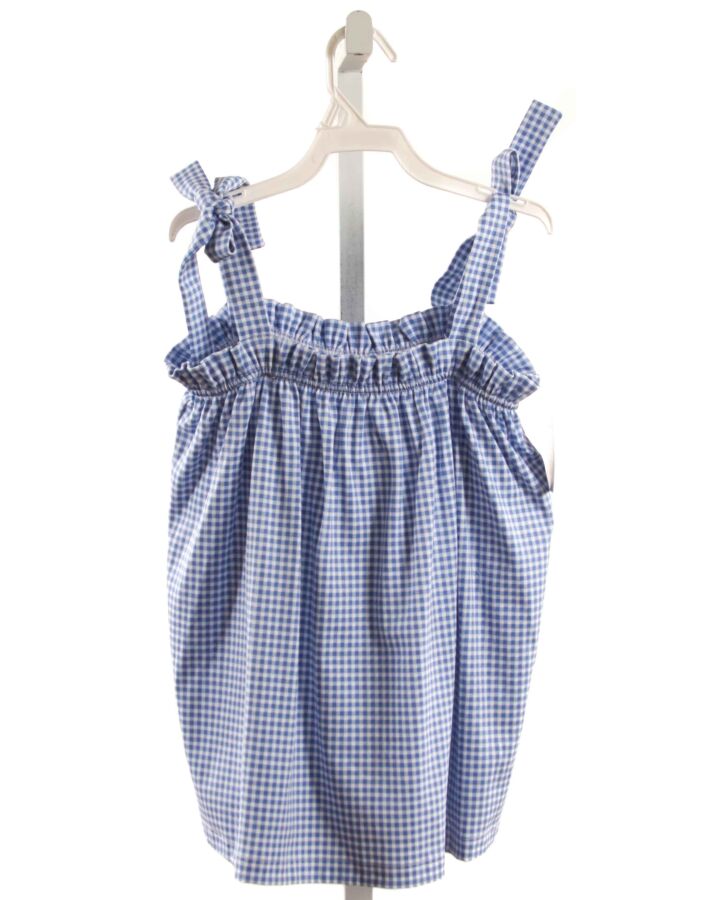 JAMES & LOTTIE  BLUE KNIT GINGHAM  SLEEVELESS SHIRT