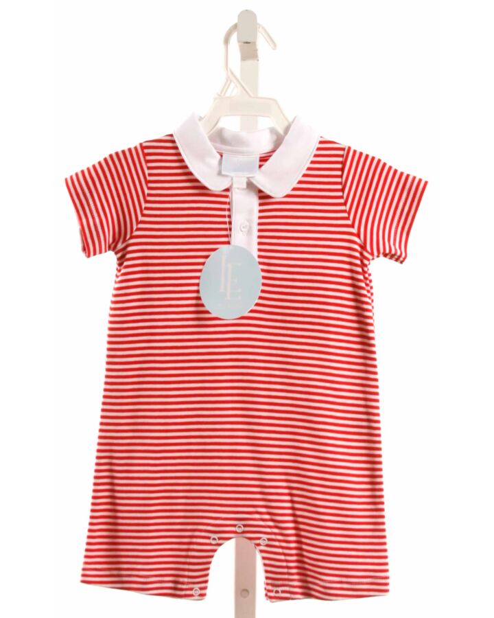 LITTLE ENGLISH  RED KNIT STRIPED  SHORTALL