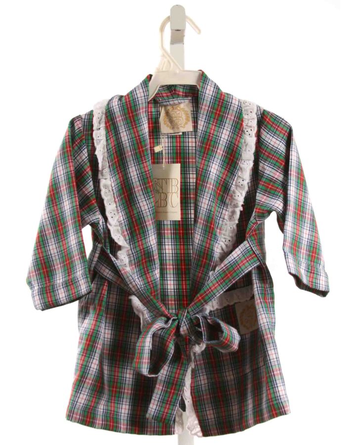 THE BEAUFORT BONNET COMPANY  GREEN  PLAID  LOUNGEWEAR WITH EYELET TRIM