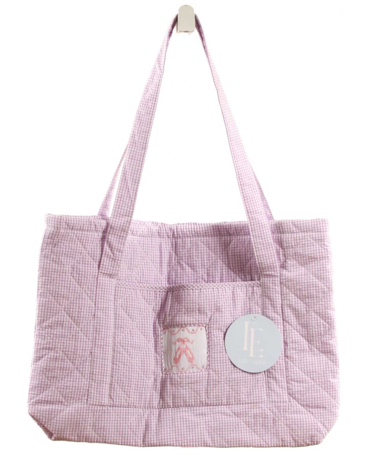 LITTLE ENGLISH  PURPLE  GINGHAM SMOCKED BAG