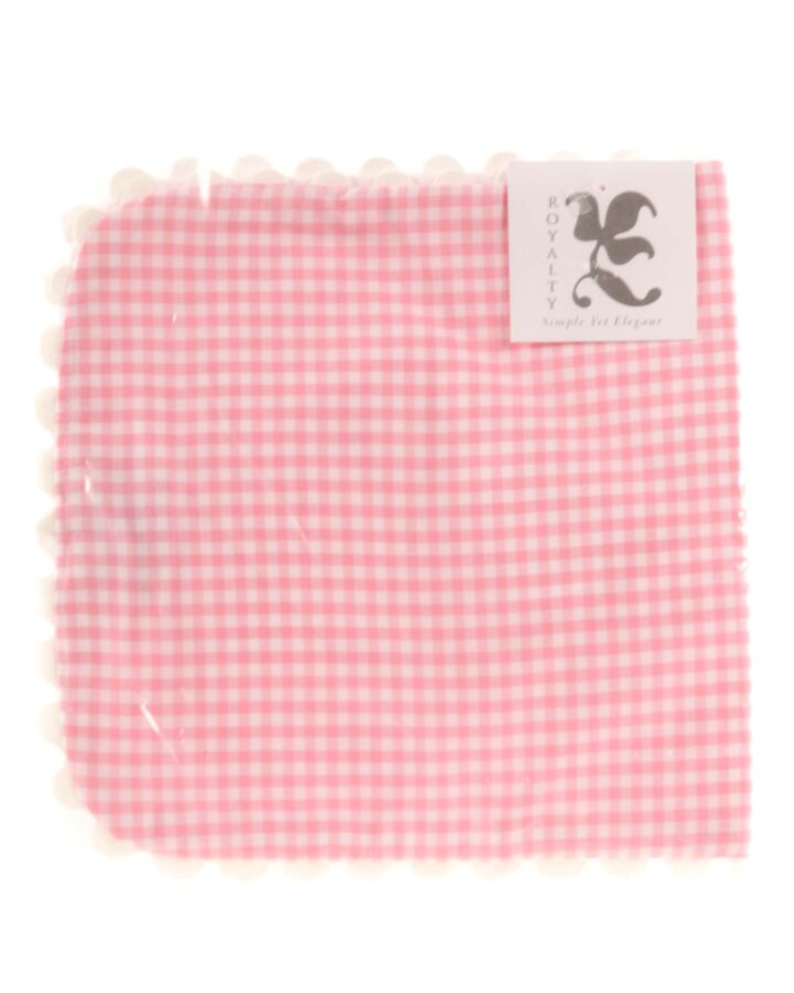 ROYALTY  PINK  GINGHAM  BIB WITH RIC RAC