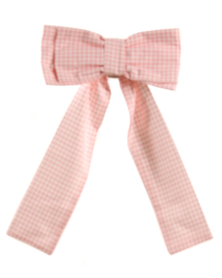 SAL & PIMENTA  PINK  GINGHAM  HAIR BOW