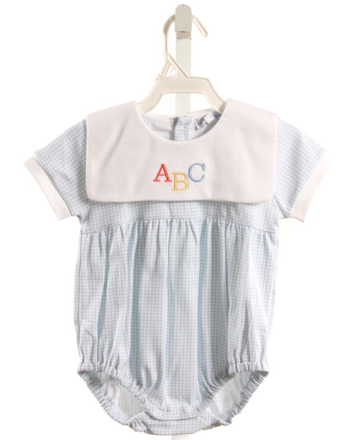 NELLAPIMA  LT BLUE  GINGHAM EMBROIDERED KNIT BUBBLE