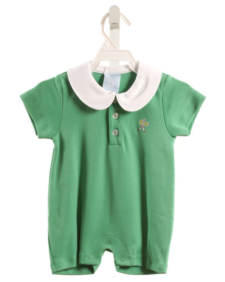 BELLA BLISS  GREEN   EMBROIDERED KNIT SHORTALL