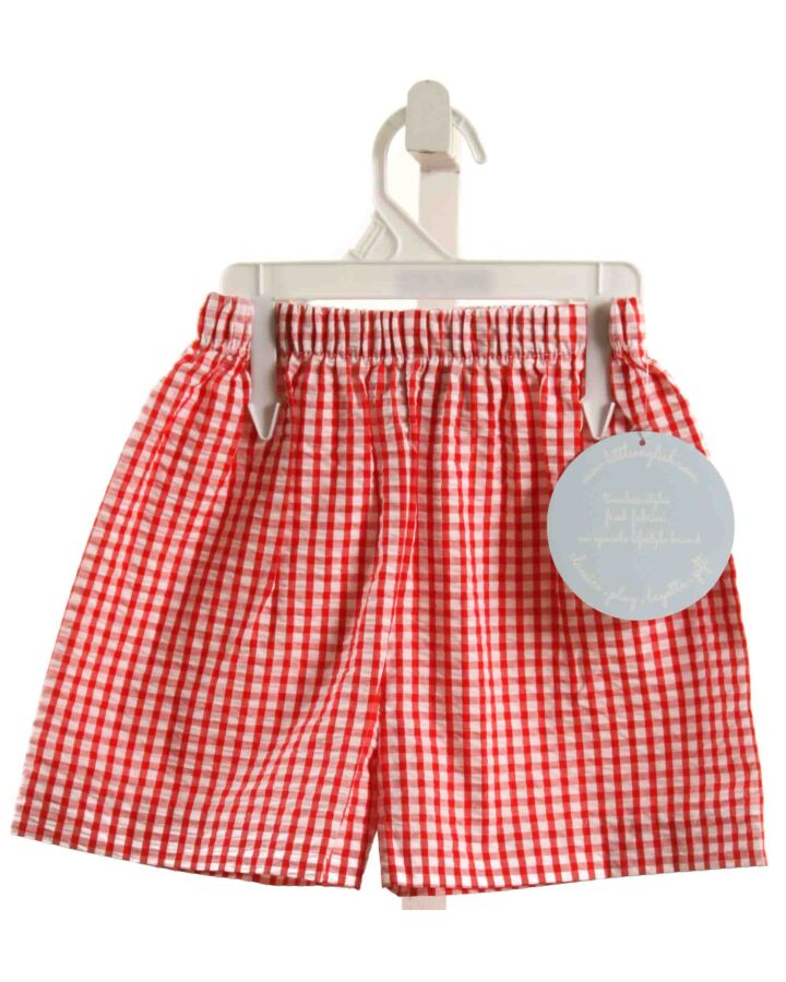 LITTLE ENGLISH  RED SEERSUCKER GINGHAM  SHORTS