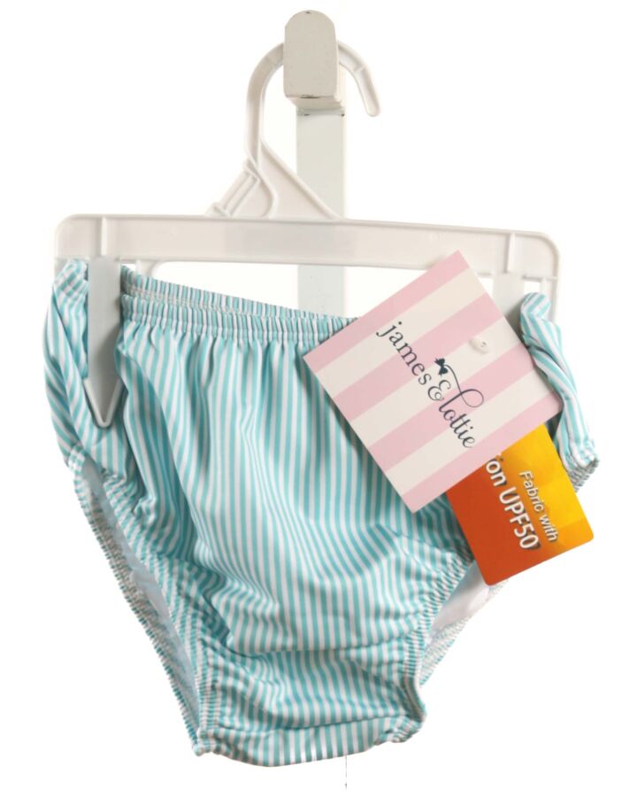 JAMES & LOTTIE  AQUA  STRIPED  SWIM TRUNKS