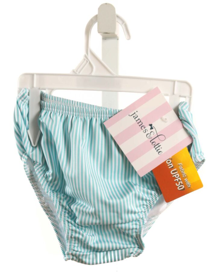 JAMES & LOTTIE  AQUA  STRIPED  SWIM TRUNKS
