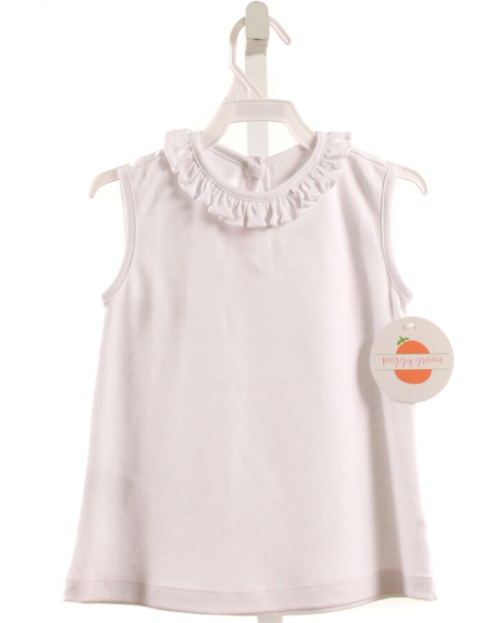 PEGGY GREEN  WHITE    KNIT TANK WITH RUFFLE