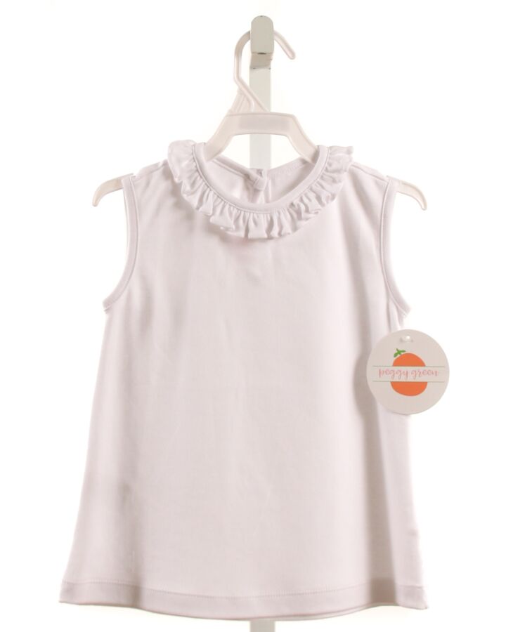 PEGGY GREEN  WHITE    KNIT TANK WITH RUFFLE