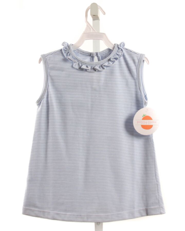 PEGGY GREEN  LT BLUE  STRIPED  SLEEVELESS SHIRT