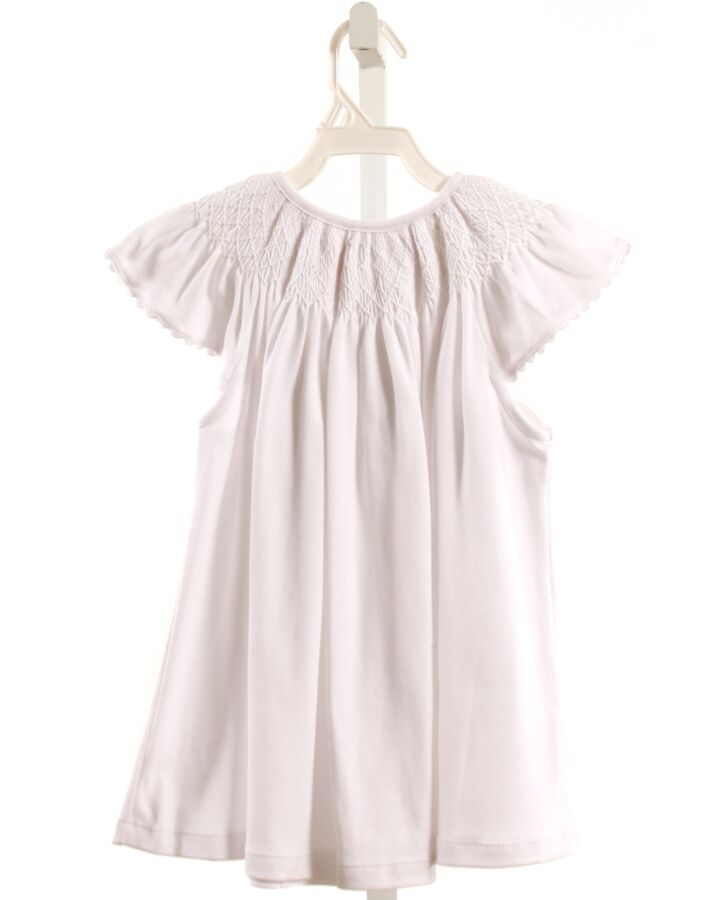 PEGGY GREEN  WHITE   SMOCKED KNIT SS SHIRT WITH RIC RAC