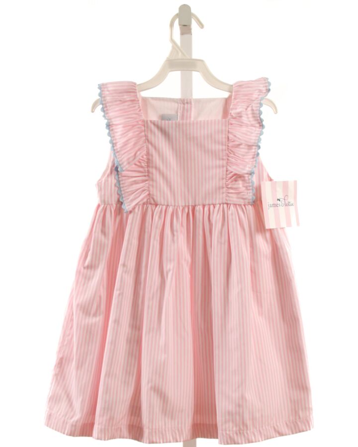 JAMES & LOTTIE  PINK  STRIPED  DRESS WITH RIC RAC