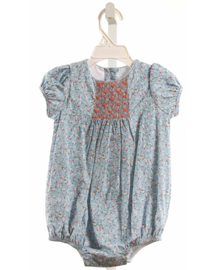 DONDOLO  BLUE  FLORAL SMOCKED BUBBLE