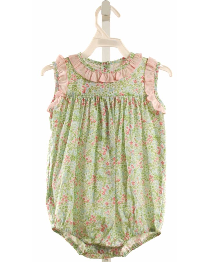 JAMES & LOTTIE  GREEN  FLORAL  BUBBLE WITH RUFFLE