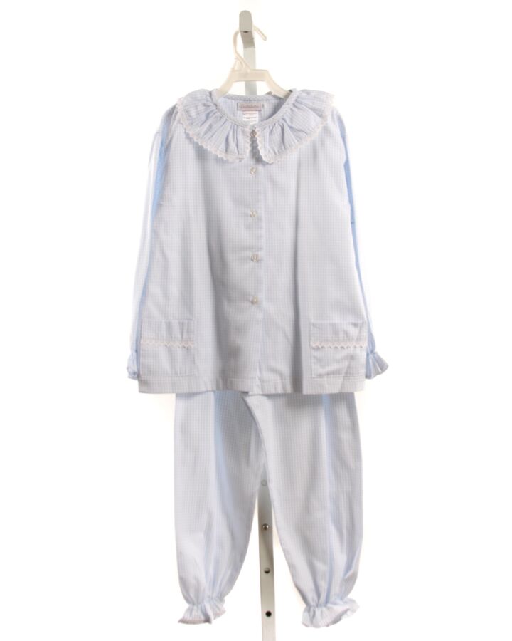 PUKATUKA  LT BLUE  GINGHAM  LOUNGEWEAR WITH LACE TRIM