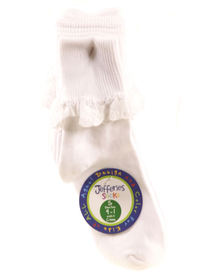 JEFFERIES SOCKS  WHITE    SOCKS WITH EYELET TRIM