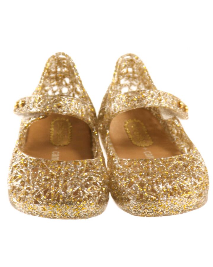 MINI MELISSA GOLD MARY JANES  *EUC SIZE TODDLER 6