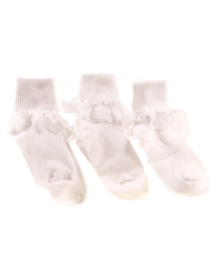 JEFFERIES SOCKS  WHITE    SOCKS WITH LACE TRIM