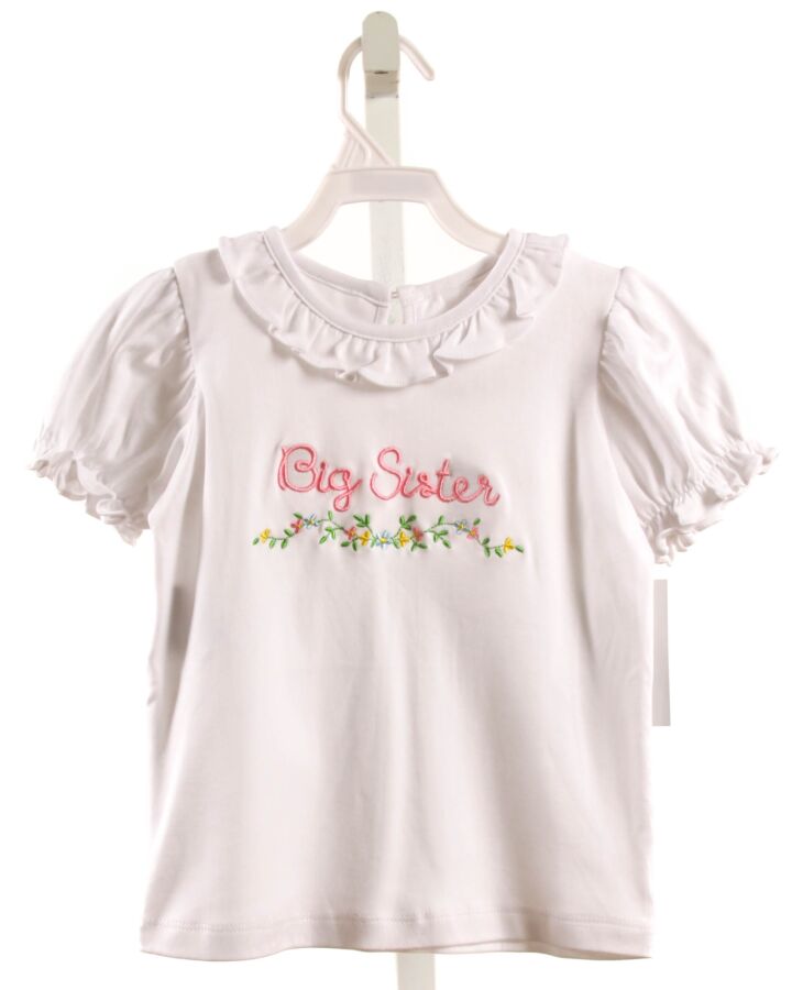 REMEMBER NGUYEN  WHITE    KNIT SS SHIRT WITH RUFFLE