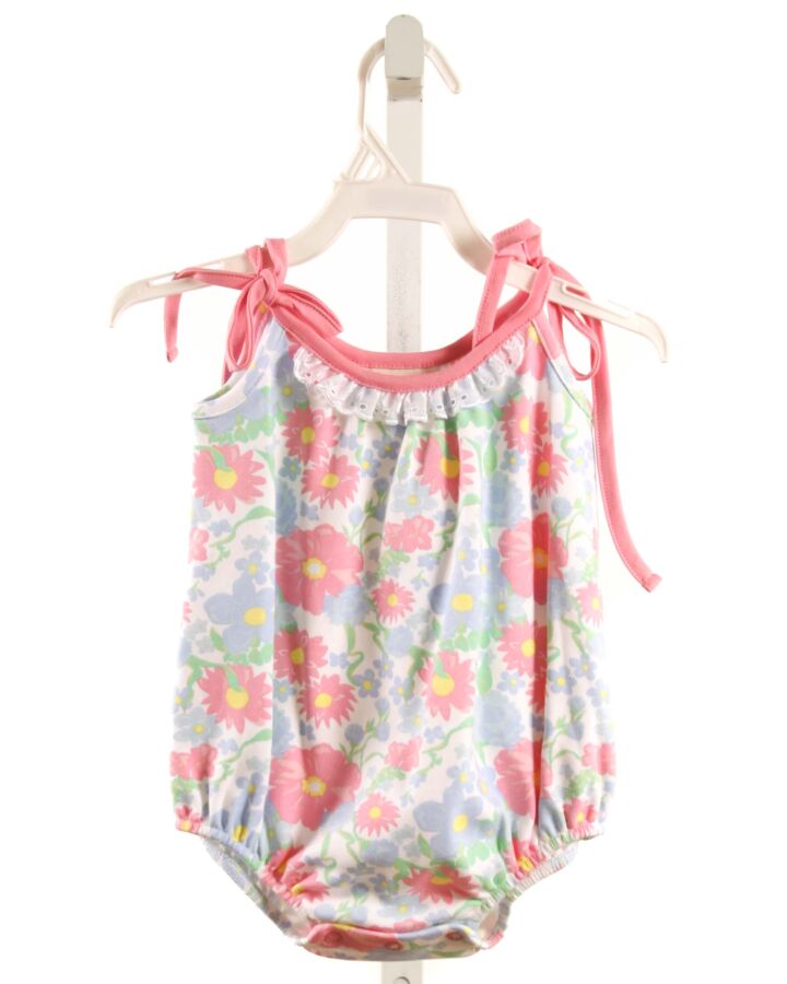 THE BEAUFORT BONNET COMPANY  PINK  FLORAL  KNIT BUBBLE WITH EYELET TRIM