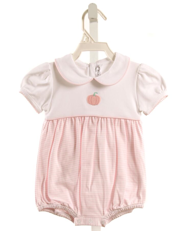 MILLY MARIE  PINK  STRIPED  KNIT BUBBLE WITH PICOT STITCHING