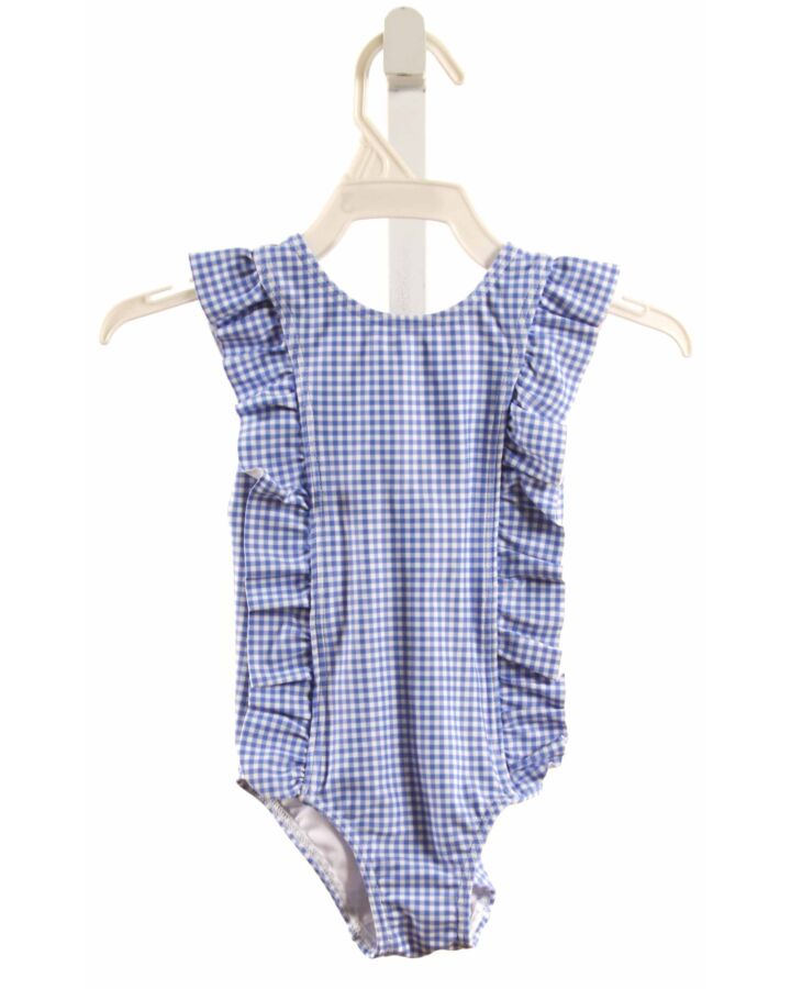 MINNOW  BLUE  GINGHAM  1-PIECE SWIMSUIT WITH RUFFLE