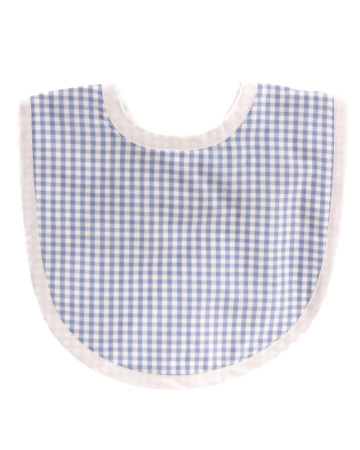 ROYALTY  BLUE  GINGHAM  BIB