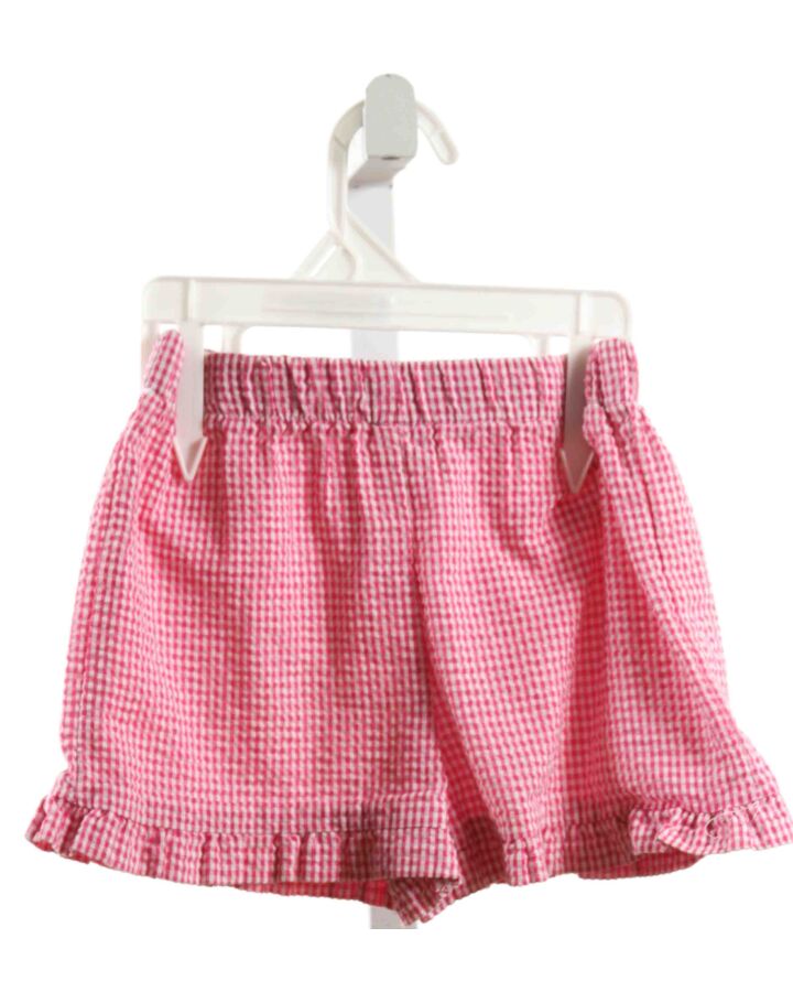 FUNTASIA TOO  HOT PINK SEERSUCKER GINGHAM  SHORTS WITH RUFFLE