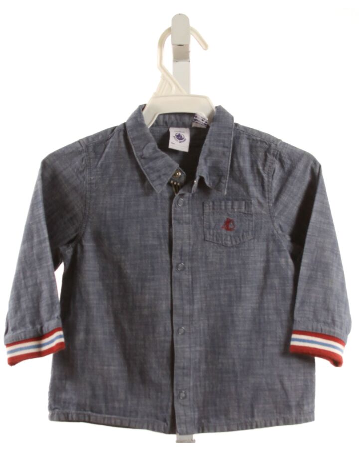 PETIT BATEAU  CHAMBRAY    DRESS SHIRT