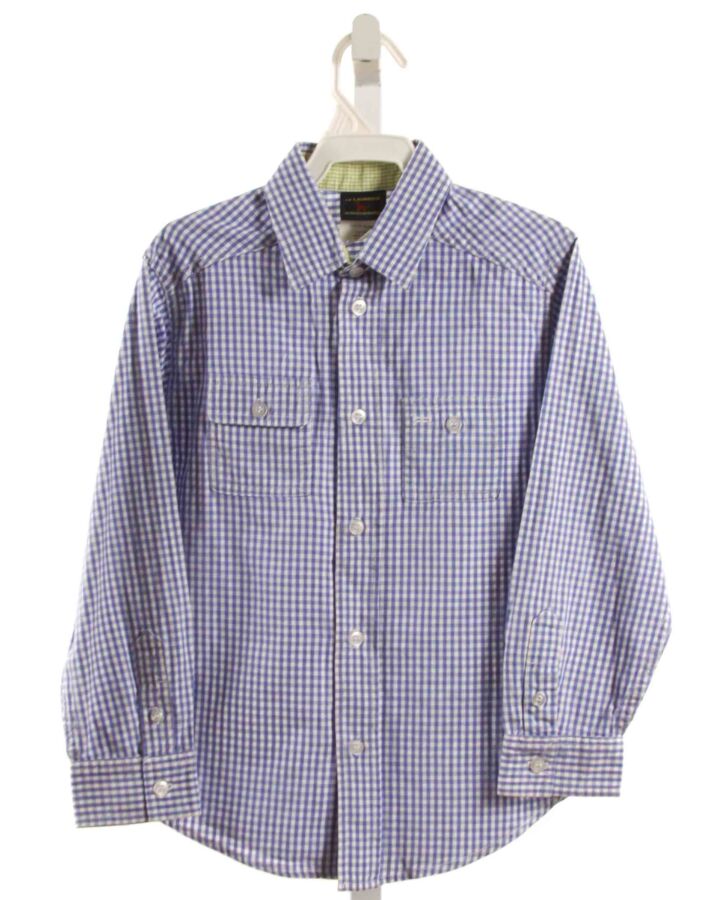 TF LAURENCE  BLUE  GINGHAM  DRESS SHIRT