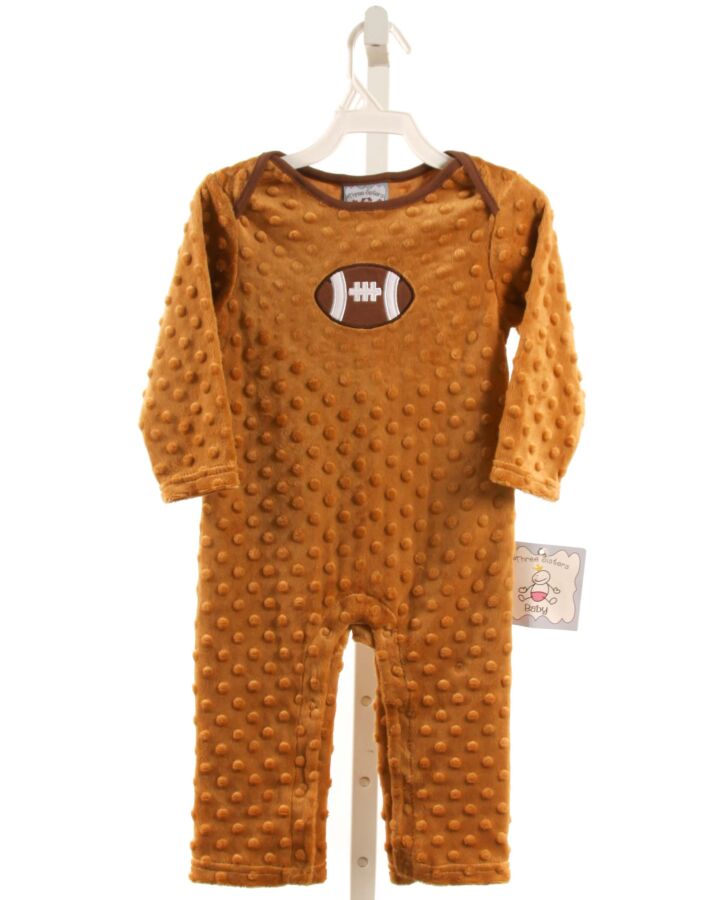 THREE SISTERS  BROWN VELOUR SWISS DOT  LONGALL