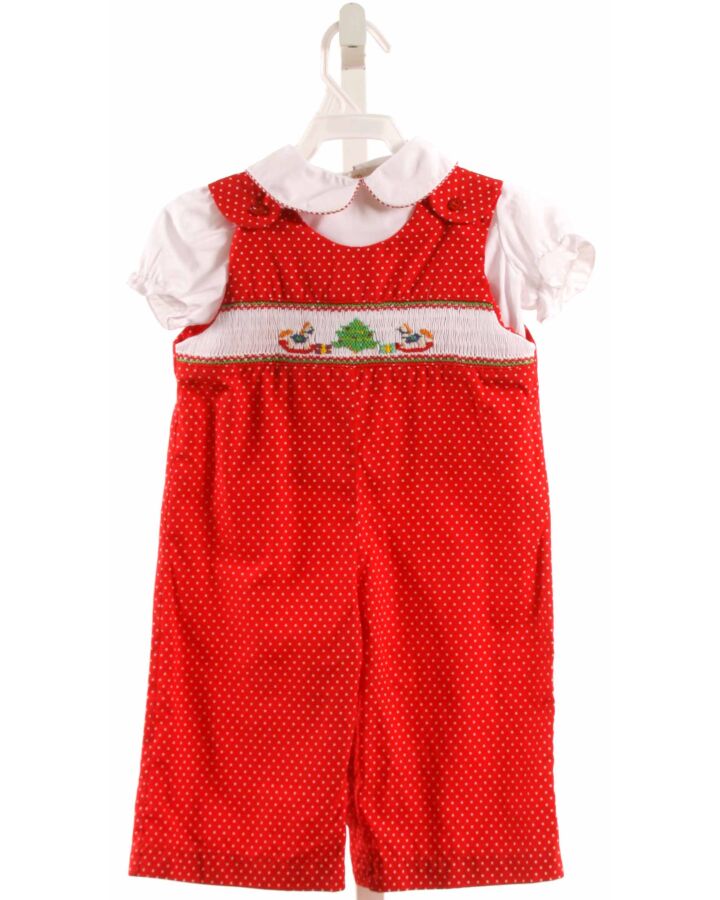 ROSALINA  RED  POLKA DOT SMOCKED ROMPER