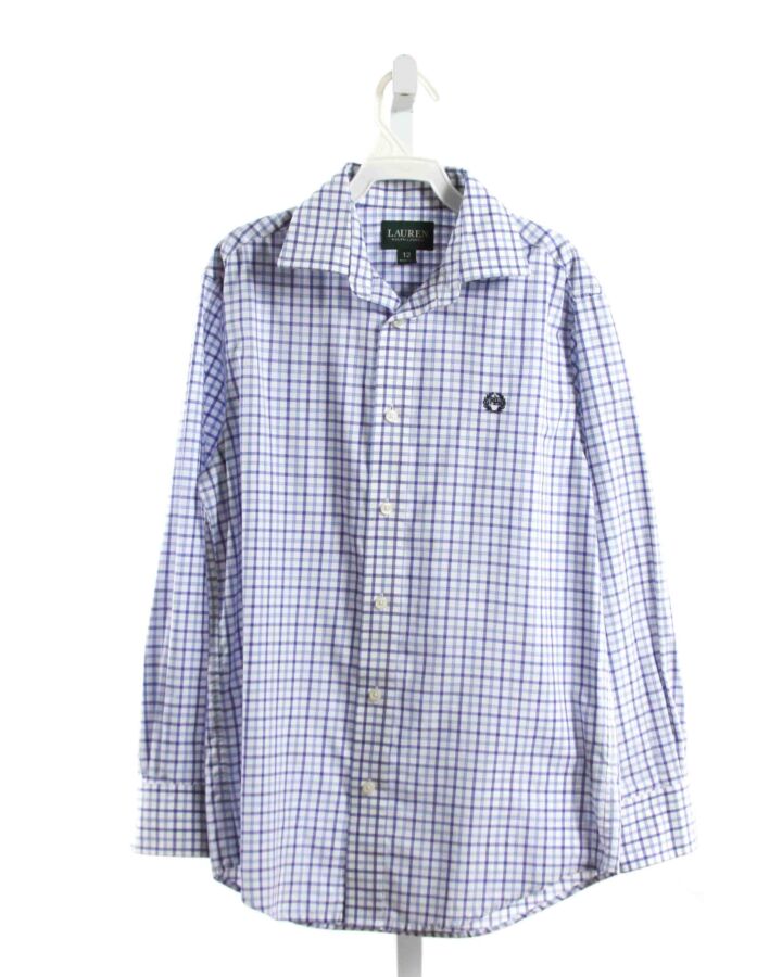 RALPH LAUREN  BLUE  WINDOWPANE  DRESS SHIRT