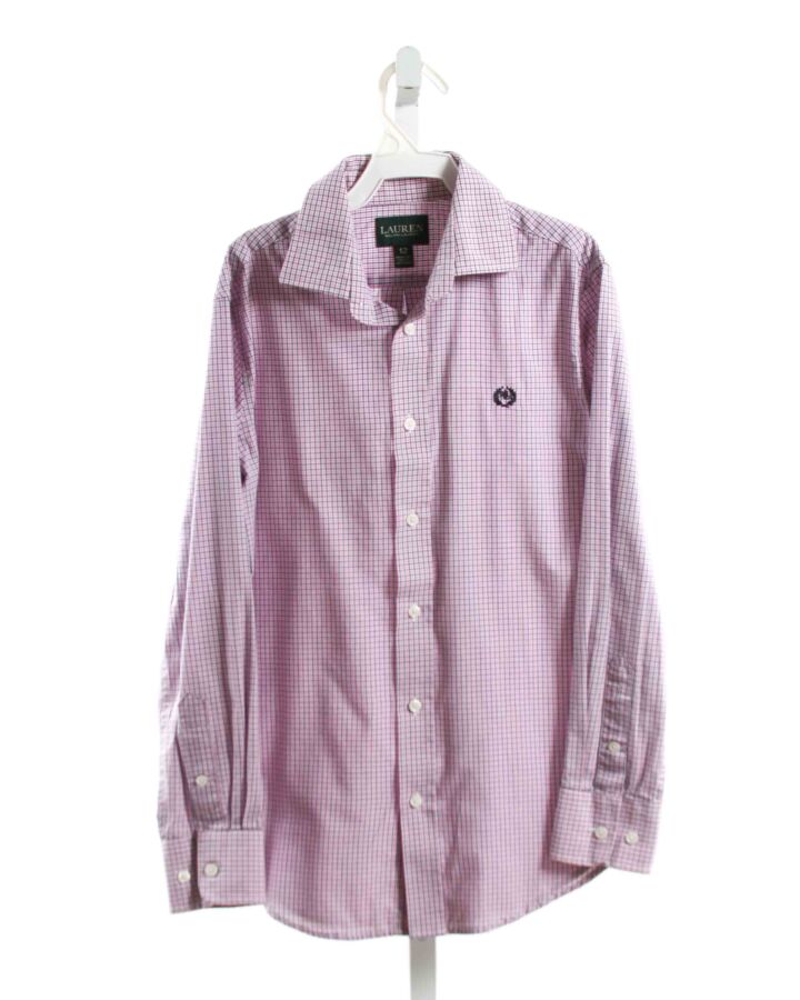 RALPH LAUREN  PINK  PLAID  DRESS SHIRT