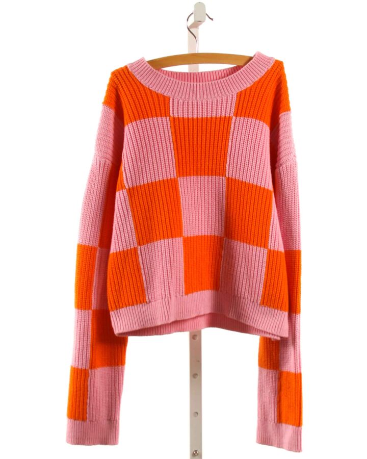 NO TAG  ORANGE  CHECK  SWEATER