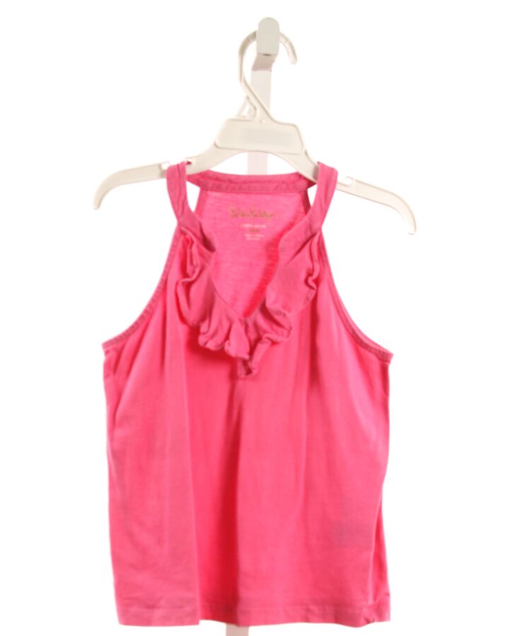 LILLY PULITZER  HOT PINK    KNIT TANK WITH RUFFLE