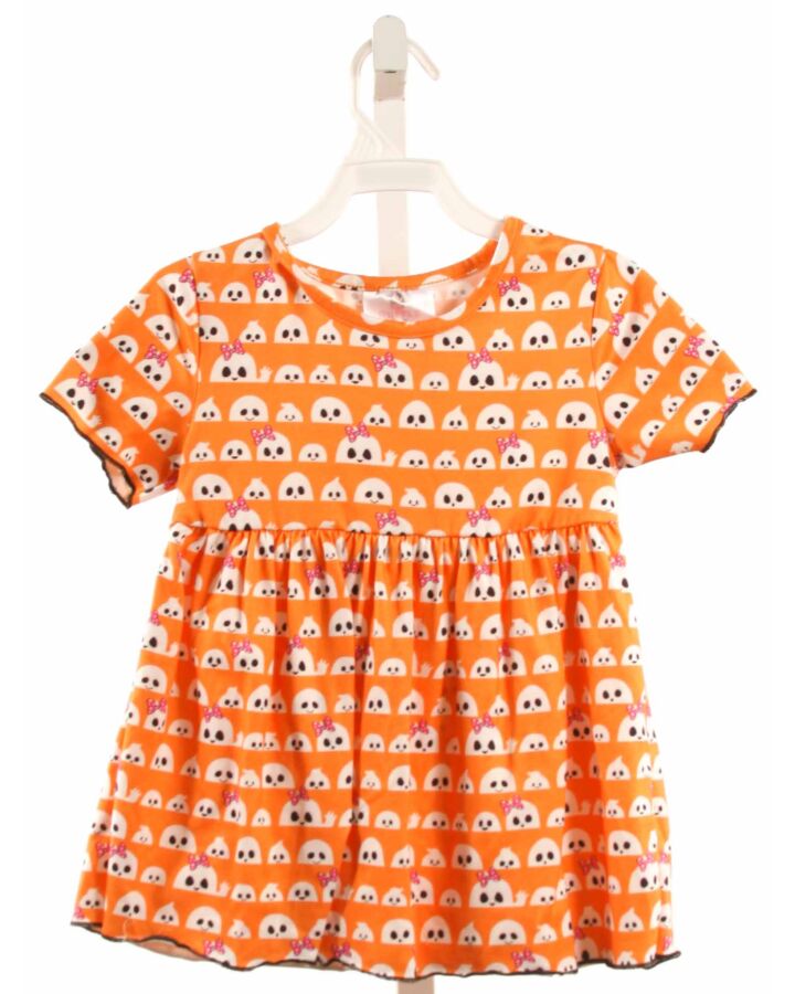 RUFFLE GIRL  ORANGE    KNIT SS SHIRT