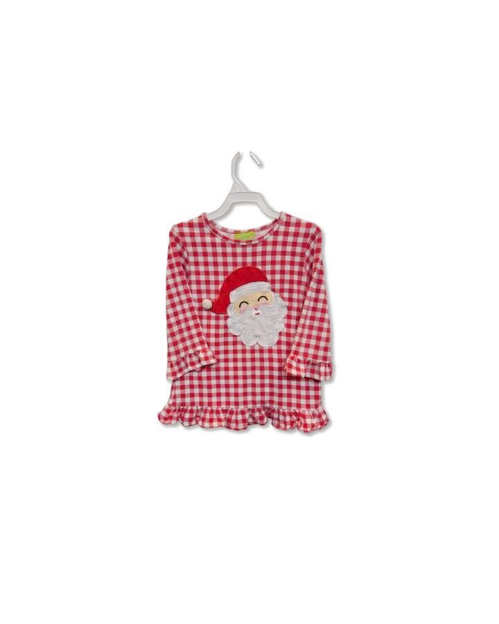 CLASSIC WHIMSY  RED  GINGHAM APPLIQUED KNIT LS SHIRT