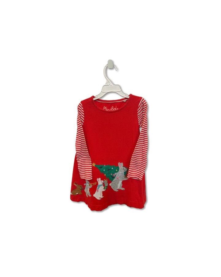 MINI BODEN  RED   APPLIQUED KNIT DRESS