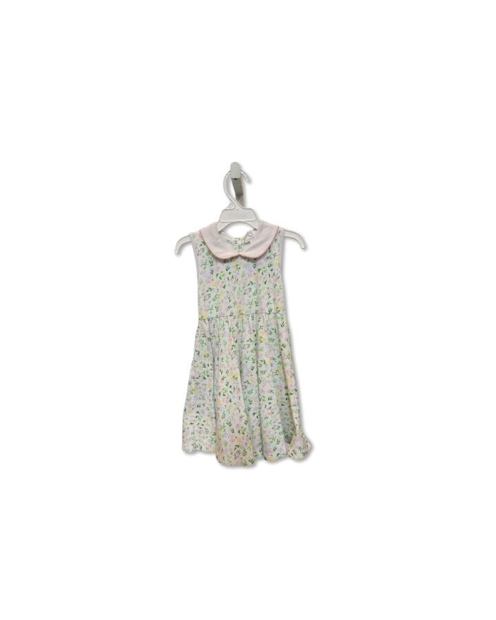 THE PROPER PEONY  WHITE  FLORAL  KNIT DRESS WITH PICOT STITCHING