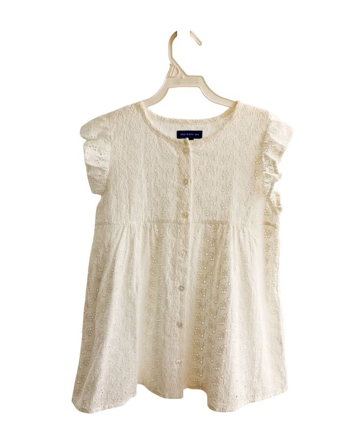 MAISON ME  WHITE EYELET   SLEEVELESS SHIRT