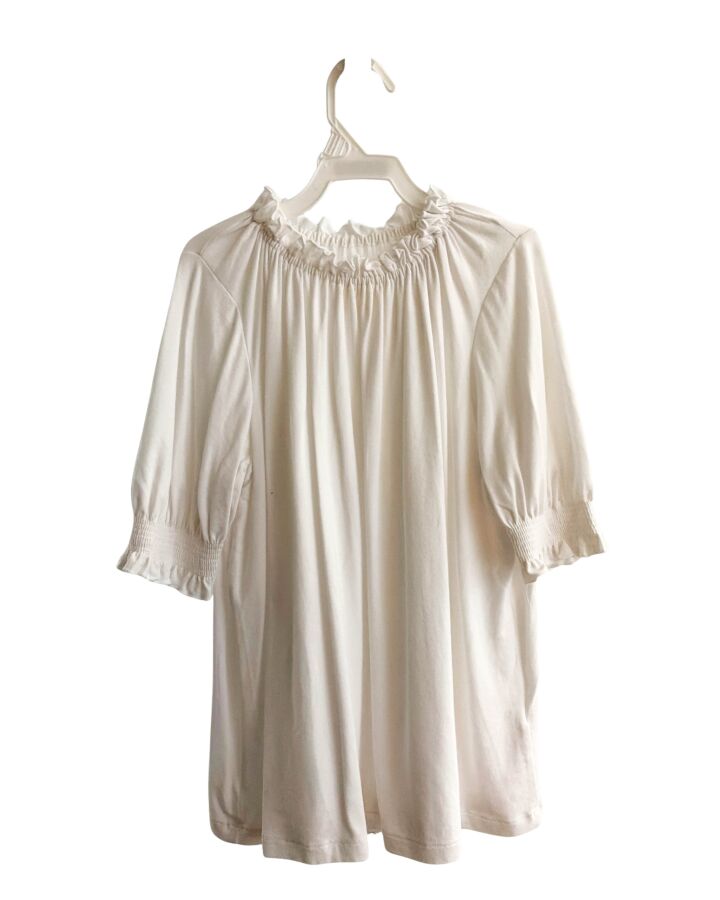 MINI BODEN  WHITE   SMOCKED KNIT SS SHIRT