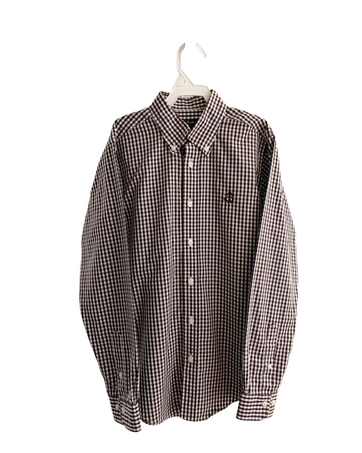 BROOKS BROTHERS  BROWN  GINGHAM  DRESS SHIRT