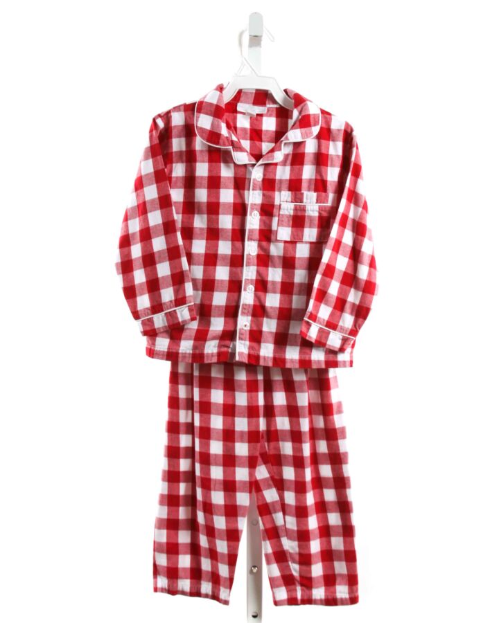 THE LITTLE WHITE COMPANY  RED  GINGHAM  LOUNGEWEAR