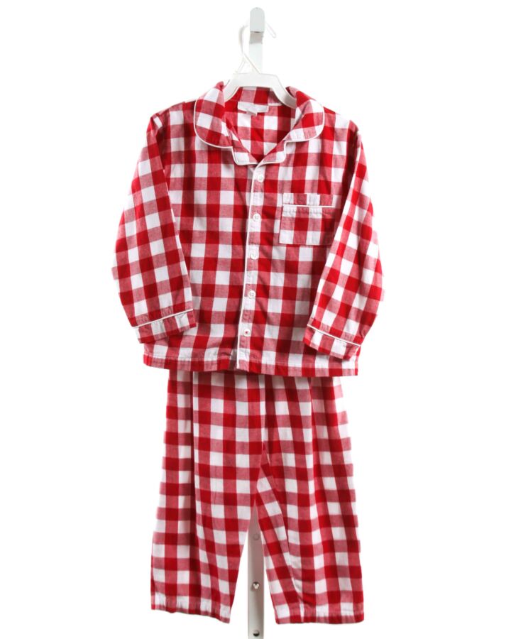 THE LITTLE WHITE COMPANY  RED  GINGHAM  LOUNGEWEAR