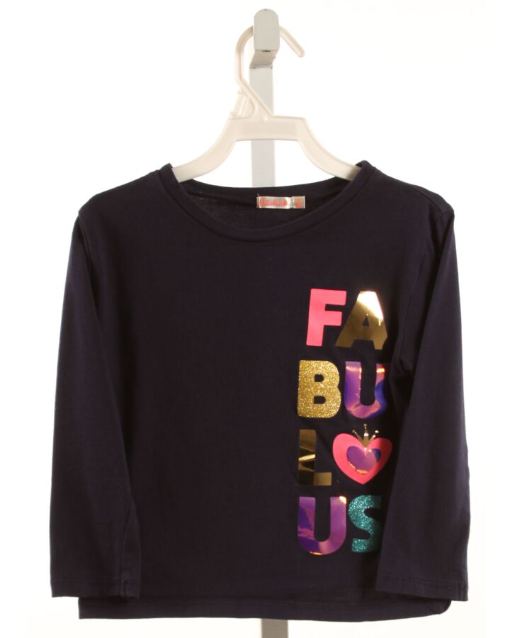 BILLIEBLUSH  NAVY  PRINT  KNIT LS SHIRT