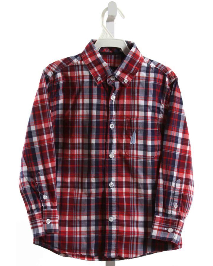 JOHNNIE-O  RED  PLAID  DRESS SHIRT