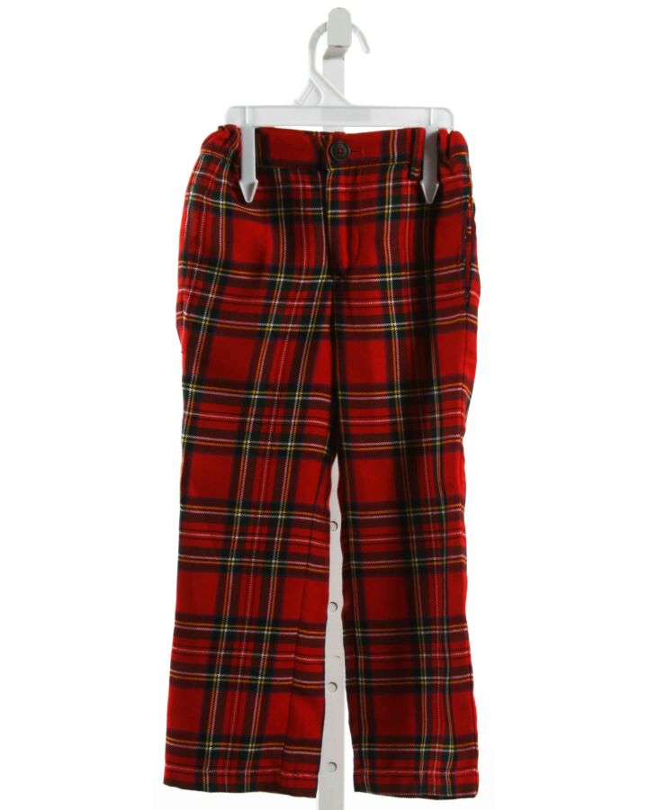 E-LAND  RED  PLAID  PANTS