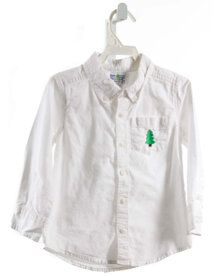 SODA CITY SEWING  WHITE   EMBROIDERED DRESS SHIRT