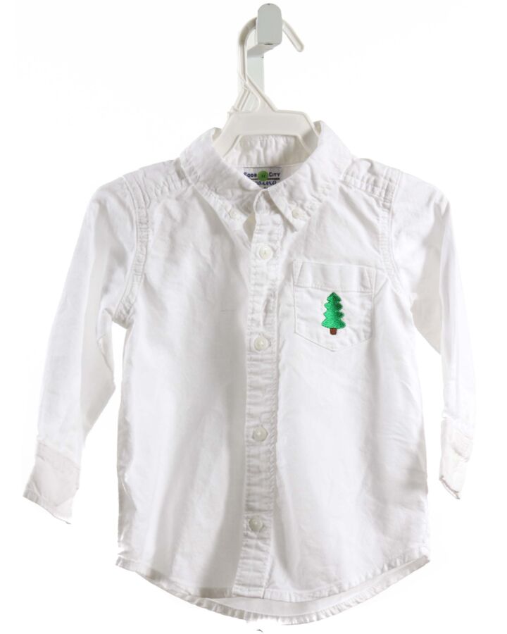 SODA CITY SEWING  WHITE   EMBROIDERED DRESS SHIRT